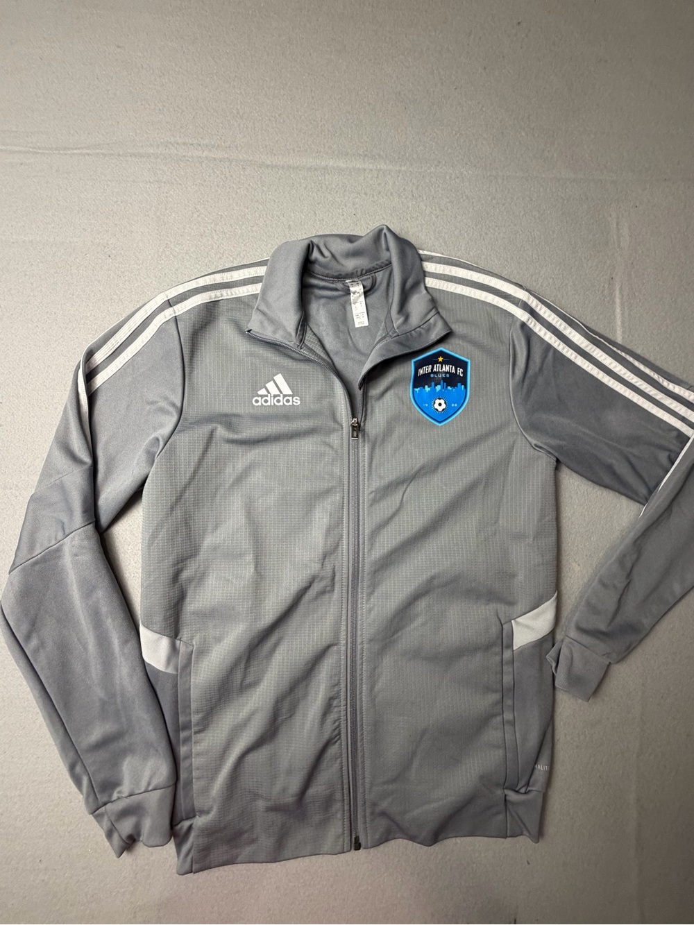 adidas Gray Performance Full-Zip Training Jacket with Crest